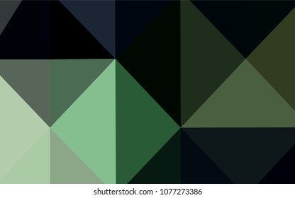 Dark Green vector polygon abstract backdrop. Shining colored illustration in a new style. Triangular pattern for your business design.