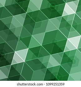 Dark green vector polygon abstract pattern. Elegant bright illustration with gradient. A triangular template for your business design. Mosaic ornaments. Image in polygonal style.