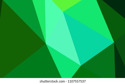 Dark Green vector polygon abstract backdrop. A completely new color illustration in a polygonal style. Pattern for a brand book's backdrop.