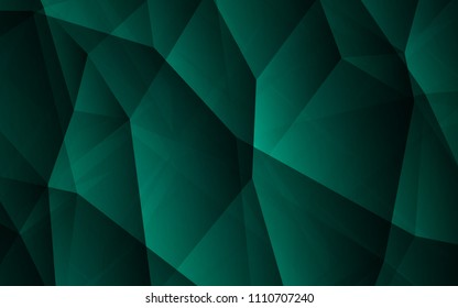 Dark Green vector polygon abstract background. Polygonal abstract illustration with gradient. New template for your brand book.