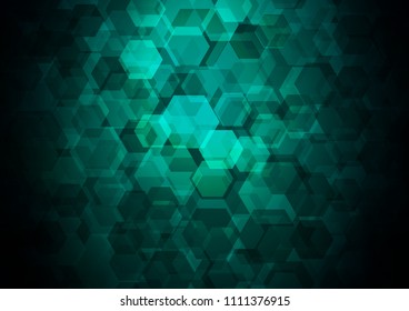 Dark Green vector polygon abstract pattern. Creative illustration in halftone style with gradient. The template can be used as a background for cell phones.