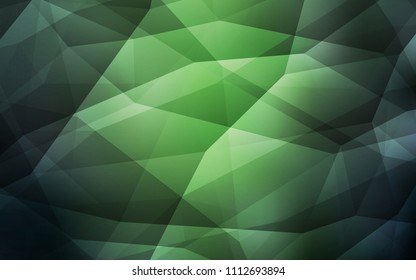 Dark Green vector polygon abstract backdrop. Modern abstract illustration with triangles. Completely new template for your banner.
