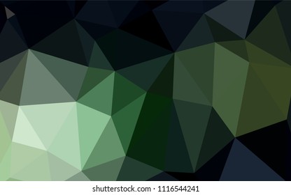 Dark Green vector polygon abstract backdrop. Glitter abstract illustration with an elegant design. A completely new design for your business.