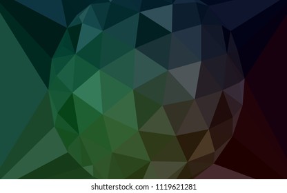 Dark Green vector polygon abstract background with a gem in a centre. Illustration in Origami style with gradient. Polygonal design for your web site.