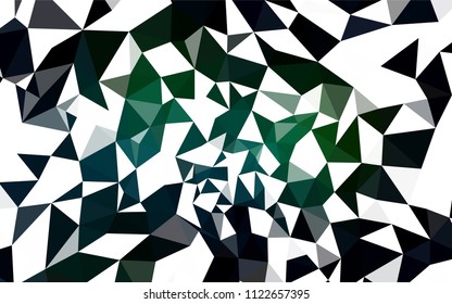 Dark Green vector polygon abstract layout. Modern abstract illustration with triangles. Best triangular design for your business.