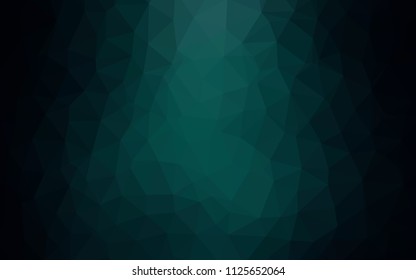 Dark Green vector polygon abstract layout. Shining polygonal illustration, which consist of triangles. Brand new design for your business.