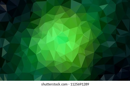 Dark Green vector polygon abstract layout. Shining colorful illustration with triangles. Brand new design for your business.