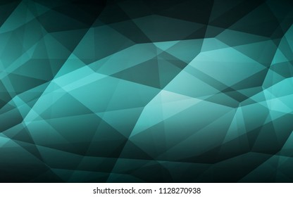 Dark Green vector polygon abstract background. Glitter abstract illustration with an elegant triangles. Polygonal design for your web site.