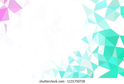 Dark Green vector polygon abstract backdrop. Triangular geometric sample with gradient.  Triangular pattern for your design.