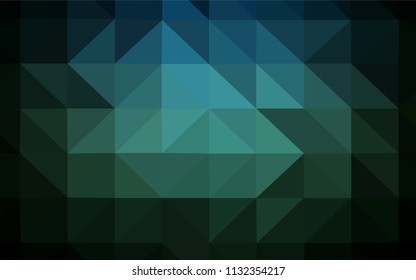 Dark Green vector polygon abstract backdrop. Colorful illustration in polygonal style with gradient. Template for cell phone's backgrounds.