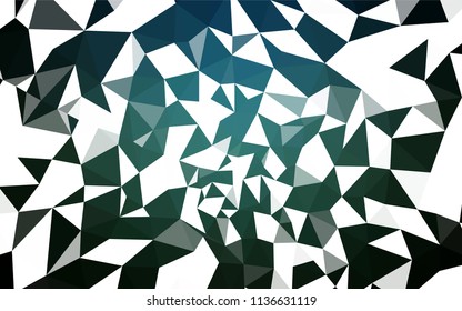 Dark Green vector polygon abstract backdrop. Creative illustration in halftone style with triangles. Pattern for a brand book's backdrop.