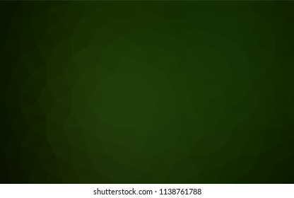 Dark Green vector polygon abstract backdrop. Shining polygonal illustration, which consist of triangles. A completely new design for your leaflet.