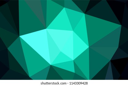 Dark Green vector polygon abstract backdrop. Modern abstract illustration with triangles. Brand new design for your business.
