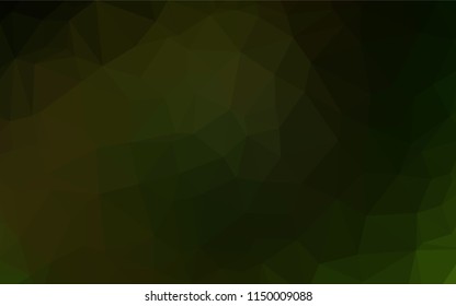 Dark Green vector polygon abstract background. Triangular geometric sample with gradient.  Brand new design for your business.