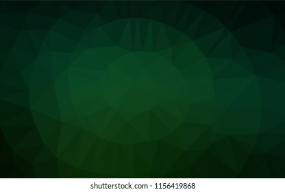 Dark Green vector polygon abstract background. Glitter abstract illustration with an elegant design. The textured pattern can be used for background.