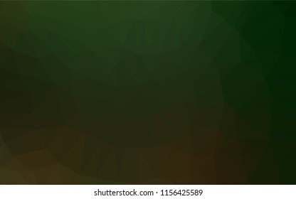Dark Green vector polygon abstract layout. Creative illustration in halftone style with gradient. Triangular pattern for your business design.