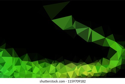 Dark Green vector polygon abstract backdrop. Colorful illustration in abstract style with gradient. The polygonal design can be used for your web site.