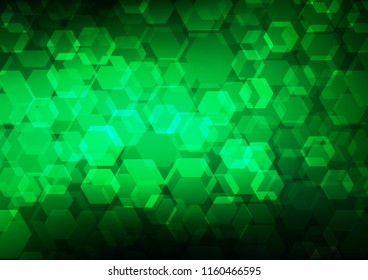 Dark Green vector polygon abstract background. Shining colored illustration in a Brand new style. The best hexagonal design for your business.