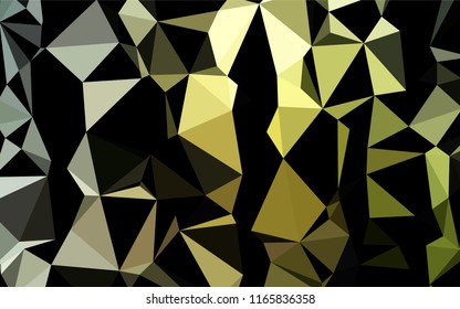 Dark Green vector polygon abstract background. Triangular geometric sample with gradient.  The template can be used as a background for cell phones.