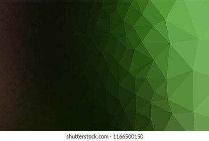 Dark Green vector polygon abstract background. Colorful illustration in abstract style with gradient. Triangular pattern for your business design.