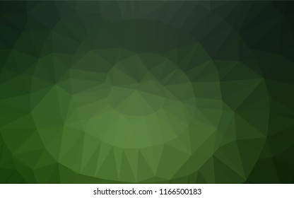 Dark Green vector polygon abstract background. Triangular geometric sample with gradient.  A new texture for your design.