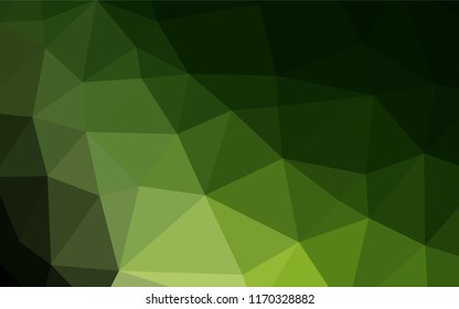 Dark Green vector polygon abstract layout. Creative illustration in halftone style with gradient. Brand new style for your business design.