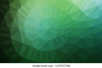 Dark Green vector polygon abstract layout. Shining colored illustration in a Brand new style. The polygonal design can be used for your web site.
