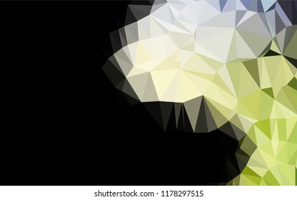 Dark Green vector polygon abstract backdrop. Triangular geometric sample with gradient.  The template can be used as a background for cell phones.