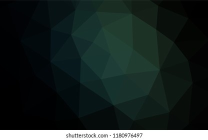Dark Green vector polygon abstract backdrop. Triangular geometric sample with gradient.  A completely new template for your business design.