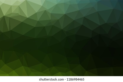 Dark Green vector polygon abstract background. A completely new color illustration in a vague style. The textured pattern can be used for background.