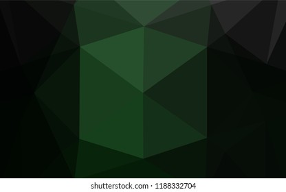 Dark Green vector polygon abstract layout. Colorful illustration in abstract style with gradient. Triangular pattern for your business design.