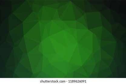 Dark Green vector polygon abstract backdrop. A vague abstract illustration with gradient. The elegant pattern can be used as part of a brand book.