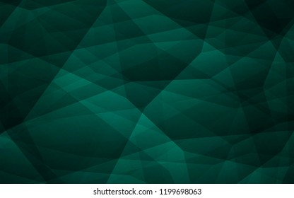 Dark Green vector polygon abstract background. Elegant bright polygonal illustration with gradient. Triangular pattern for your design.