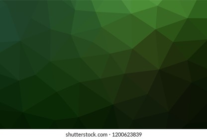 Dark Green vector polygon abstract layout. Shining illustration, which consist of triangles. The textured pattern can be used for background.