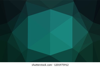 Dark Green vector polygon abstract backdrop. Creative illustration in halftone style with gradient. A completely new design for your business.