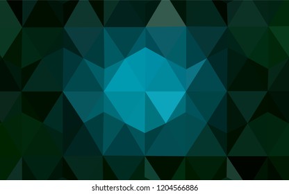 Dark Green vector polygon abstract layout. Creative geometric illustration in Origami style with gradient. Polygonal design for your web site.