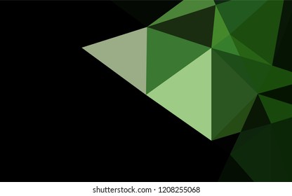 Dark Green vector polygon abstract background. Creative illustration in halftone style with gradient. Brand new design for your business.