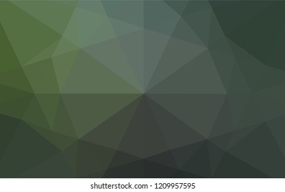 Dark Green vector polygon abstract layout. Triangular geometric sample with gradient.  The polygonal design can be used for your web site.