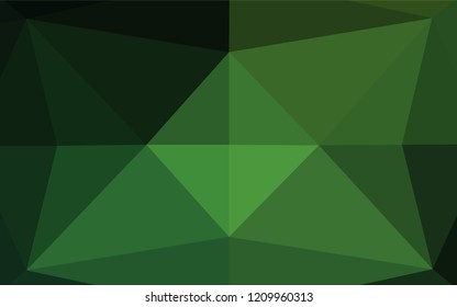 Dark Green vector polygon abstract background. Glitter abstract illustration with an elegant design. A new texture for your design.