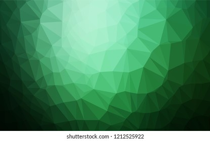 Dark Green vector polygon abstract backdrop. Creative geometric illustration in Origami style with gradient. A new texture for your design.