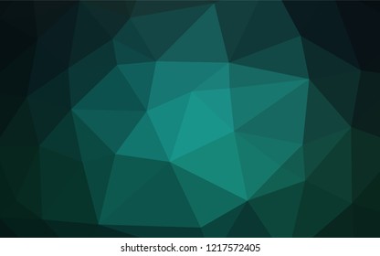 Dark Green vector polygon abstract backdrop. Geometric illustration in Origami style with gradient.  A new texture for your design.