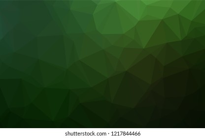 Dark Green vector polygon abstract background. Shining colored illustration in a Brand new style. Triangular pattern for your business design.