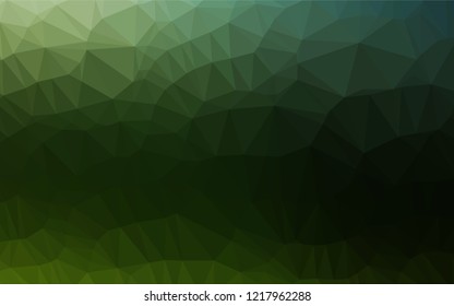 Dark Green vector polygon abstract backdrop. Glitter abstract illustration with an elegant design. A completely new design for your business.