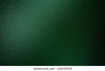 Dark Green vector polygon abstract backdrop. Shining illustration, which consist of triangles. Triangular pattern for your business design.