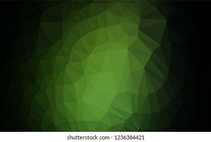 Dark Green vector polygon abstract layout. A vague abstract illustration with gradient. The polygonal design can be used for your web site.