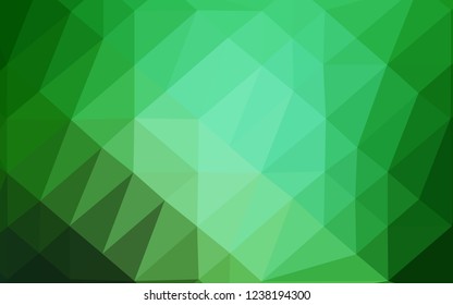 Dark Green vector polygon abstract backdrop. Glitter abstract illustration with an elegant design. Completely new template for your business design.