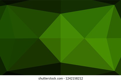 Dark Green vector polygon abstract background. Creative illustration in halftone style with gradient. Brand new style for your business design.