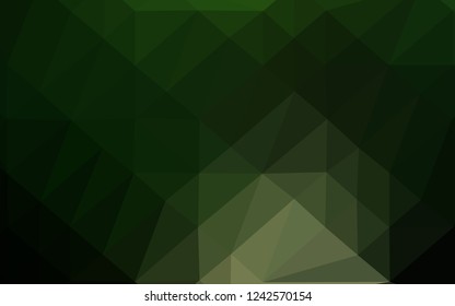 Dark Green vector polygon abstract backdrop. Glitter abstract illustration with an elegant design. New texture for your design.