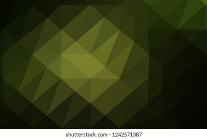 Dark Green vector polygon abstract background. Geometric illustration in Origami style with gradient. Textured pattern for background.