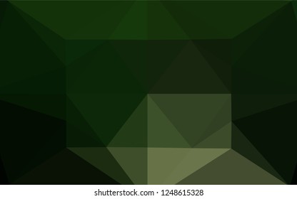 Dark Green vector polygon abstract layout. A sample with polygonal shapes. A completely new design for your business.